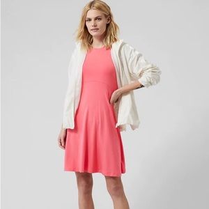 Athleta Coral Pink Sleeveless A-Line Dress